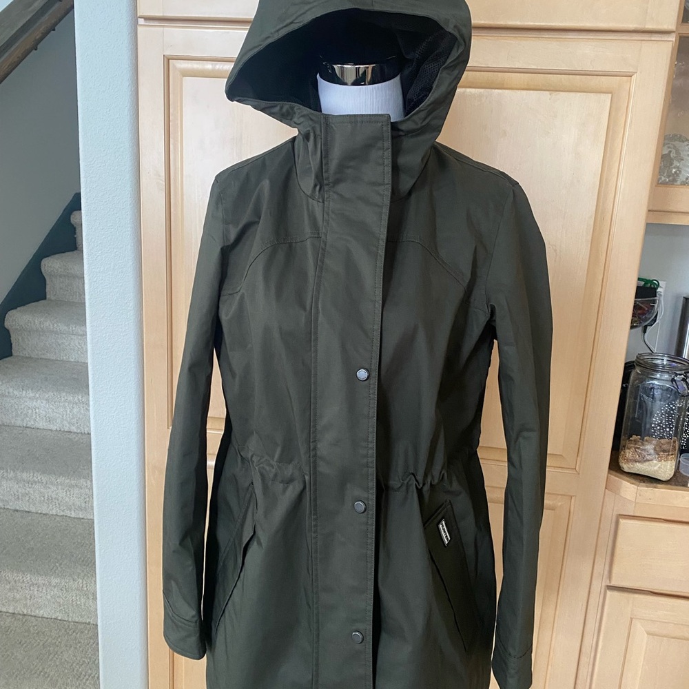 Hunter olive green lined rain coat - Picture 4 of 15